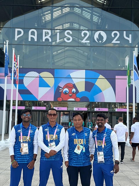 Indian archery team at Paris Olympic Games 2024.